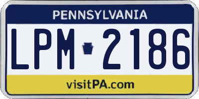 PA license plate LPM2186