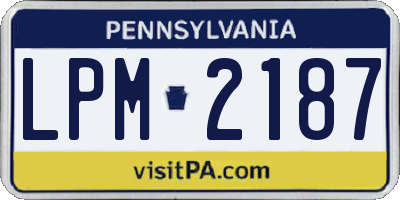 PA license plate LPM2187