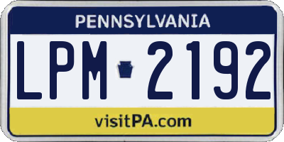 PA license plate LPM2192