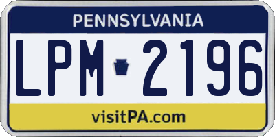 PA license plate LPM2196