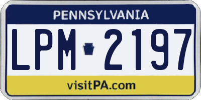 PA license plate LPM2197