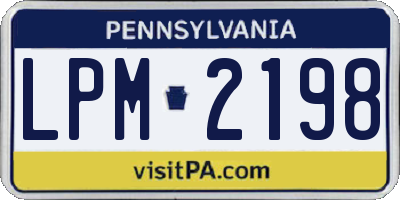PA license plate LPM2198