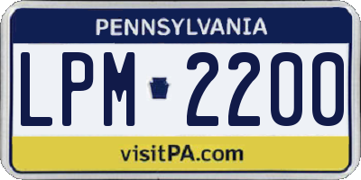 PA license plate LPM2200