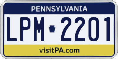 PA license plate LPM2201