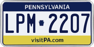 PA license plate LPM2207