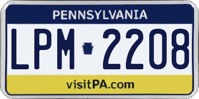 PA license plate LPM2208