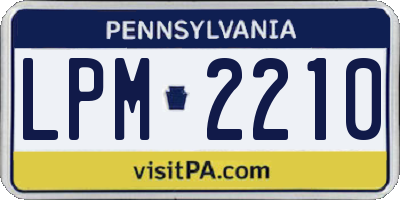 PA license plate LPM2210