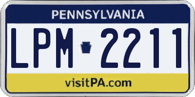 PA license plate LPM2211