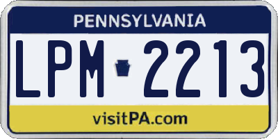 PA license plate LPM2213