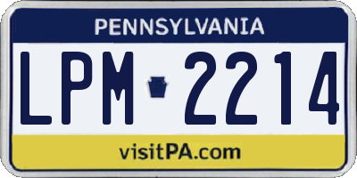 PA license plate LPM2214