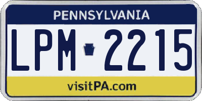 PA license plate LPM2215
