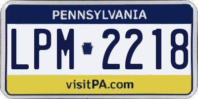 PA license plate LPM2218