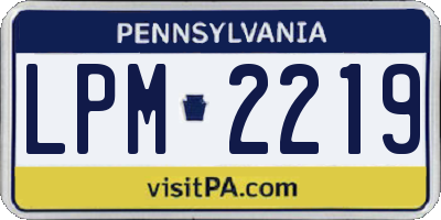 PA license plate LPM2219