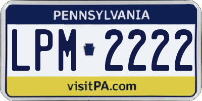 PA license plate LPM2222