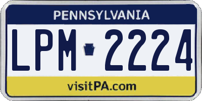 PA license plate LPM2224