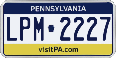 PA license plate LPM2227