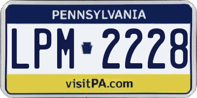 PA license plate LPM2228