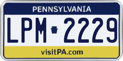 PA license plate LPM2229