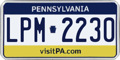 PA license plate LPM2230