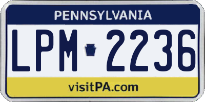 PA license plate LPM2236