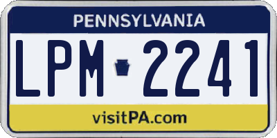 PA license plate LPM2241