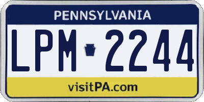 PA license plate LPM2244