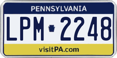PA license plate LPM2248