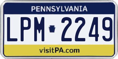 PA license plate LPM2249