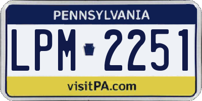 PA license plate LPM2251