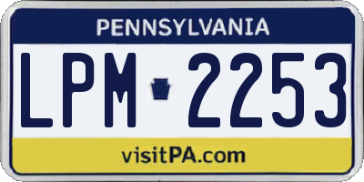 PA license plate LPM2253