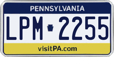 PA license plate LPM2255