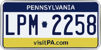 PA license plate LPM2258