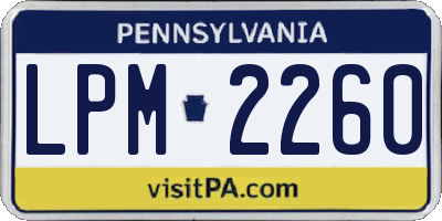 PA license plate LPM2260