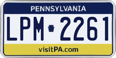 PA license plate LPM2261