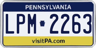 PA license plate LPM2263
