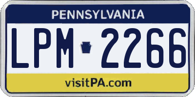 PA license plate LPM2266