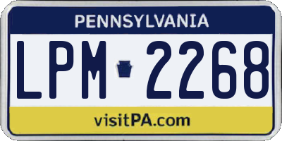 PA license plate LPM2268