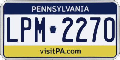 PA license plate LPM2270