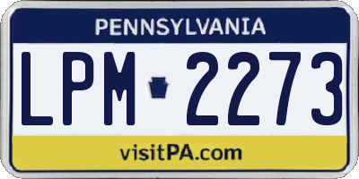 PA license plate LPM2273
