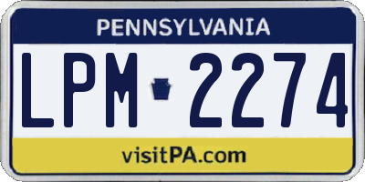 PA license plate LPM2274
