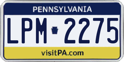 PA license plate LPM2275