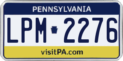 PA license plate LPM2276