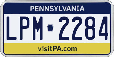 PA license plate LPM2284