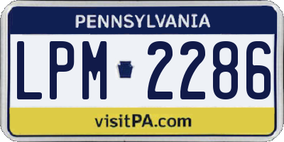 PA license plate LPM2286