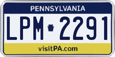 PA license plate LPM2291