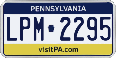 PA license plate LPM2295