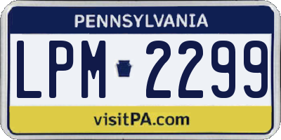 PA license plate LPM2299