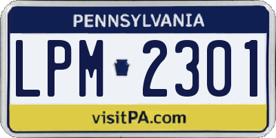 PA license plate LPM2301