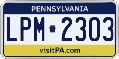 PA license plate LPM2303