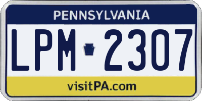 PA license plate LPM2307